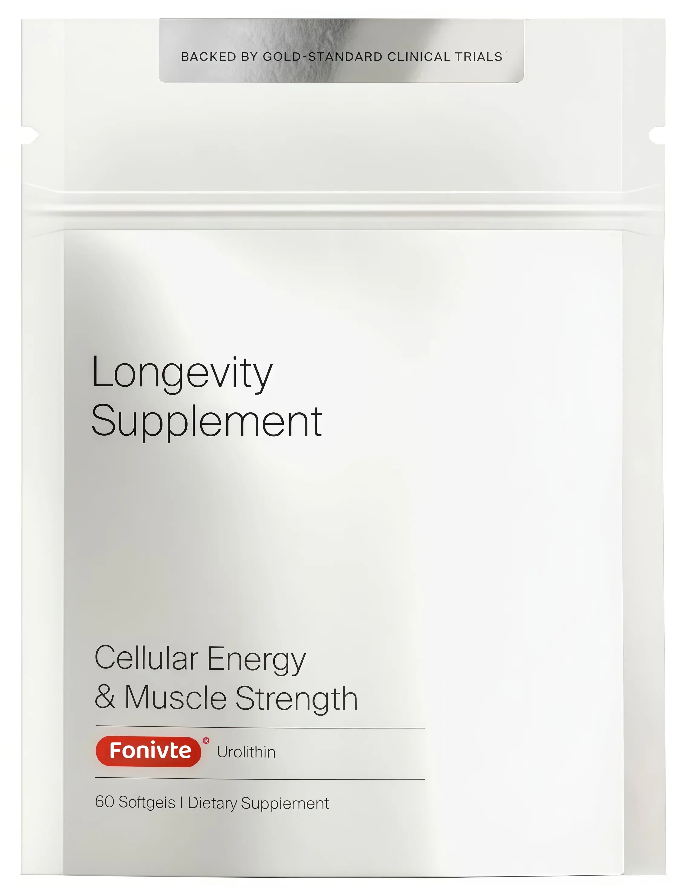FonivtFonivte Longevity Supplement - Clinically Proven Urolithin  for Cellular Energy, Muscle Strength & Mitochondrial Renewal - 60 Softgels Dietary Supplement