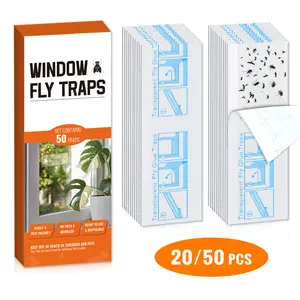 20/50 Pcs Clear Window Fly Traps - Ultra Sticky & Non-Toxic, Safe for Kids & Pets, Discreet Indoor Bug Catcher for Flies, Gnats, Mosquitoes