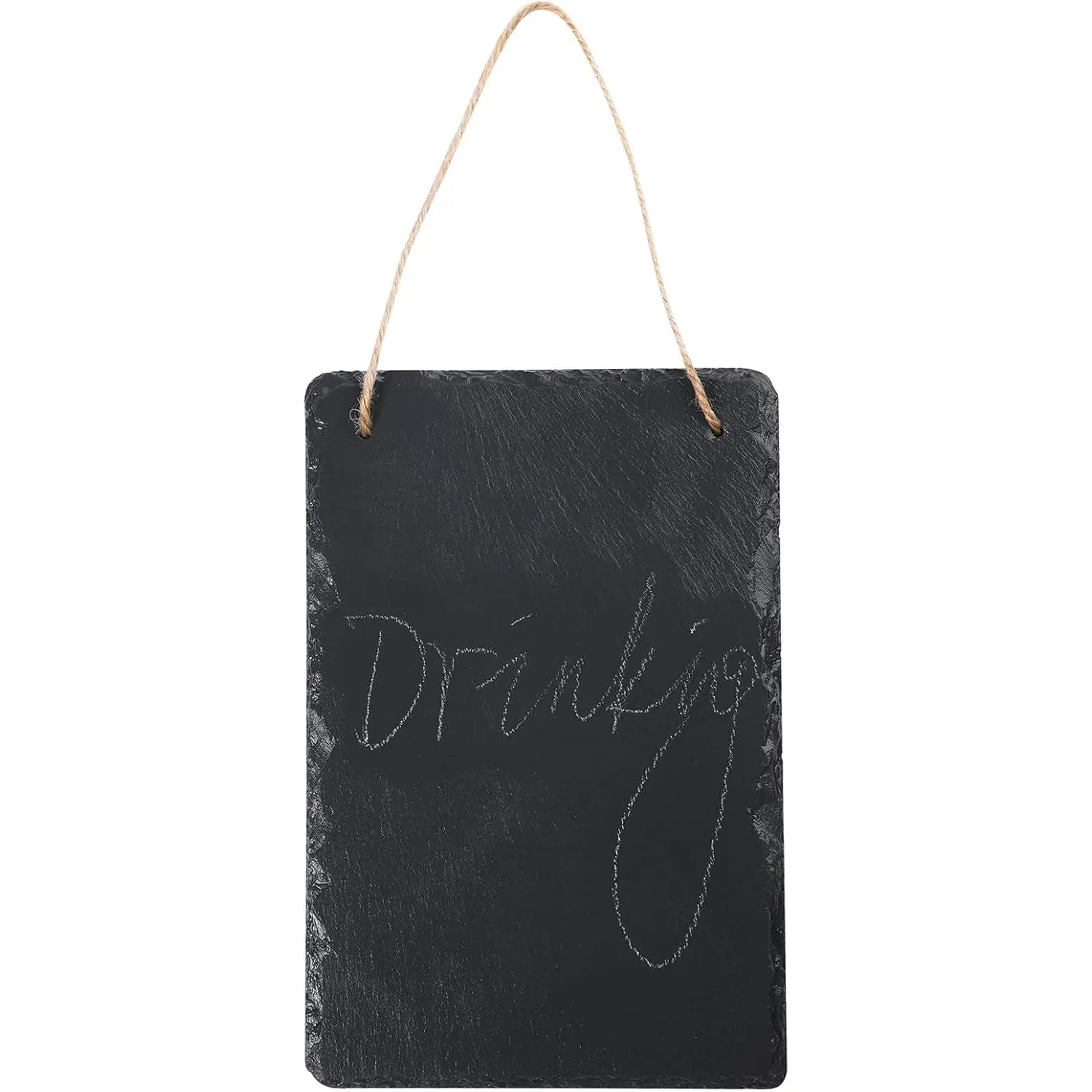 8x12 In Double-Sided Slate Farmhouse Hanging Chalkboard Sign, Black Rustic Wall Decor - Home Supplies for Kitchen, Outdoor Garden