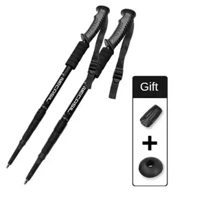 Aluminum Trekking Poles 3 Section Adjustable Hiking Walking Sticks Lightweight Portable for Camping Travel Climbing Set of 2