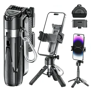 New Portable 4-in-1 Multifunctional Mini Selfie Stick, Capable of 360° Rotation, Compact and Stylish Wireless Bluetooth Control, Suitable for Selfies, Video Recording, and Vlogging, Compatible with Most Mobile Phones - Stabilizer Camera