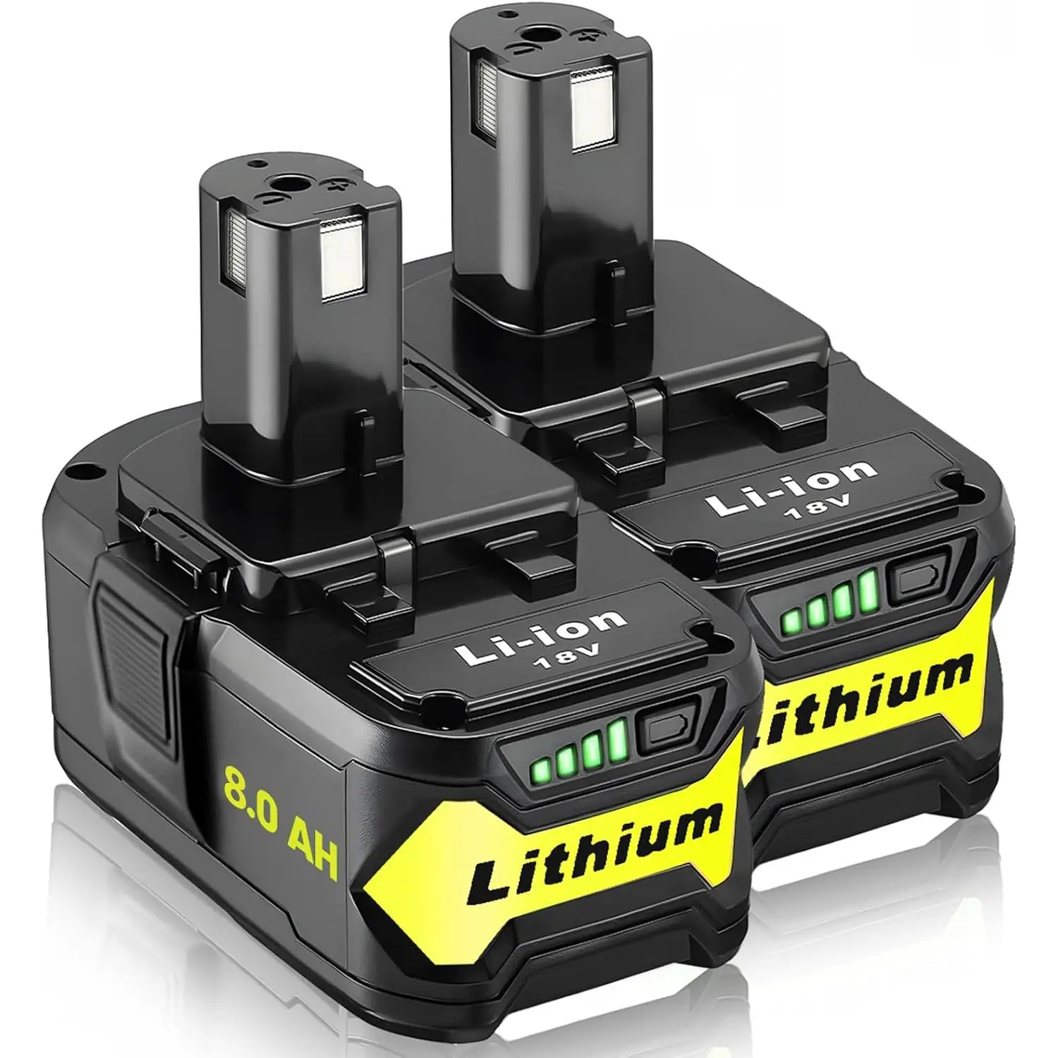 High quality 3.0AH/3.5AH /6.0AH/8.0AH High Capacity Replacement for Ryobi 18v Battery P108 P104 P105 P102 P103 P122 P109 Li-ION Compatible with Ryobi 18V ONE+ System Cordless Power Tools and Charger