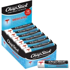 ChapStick Classic Medicated Lip Balm (12 Sticks), Stocking Stuffer