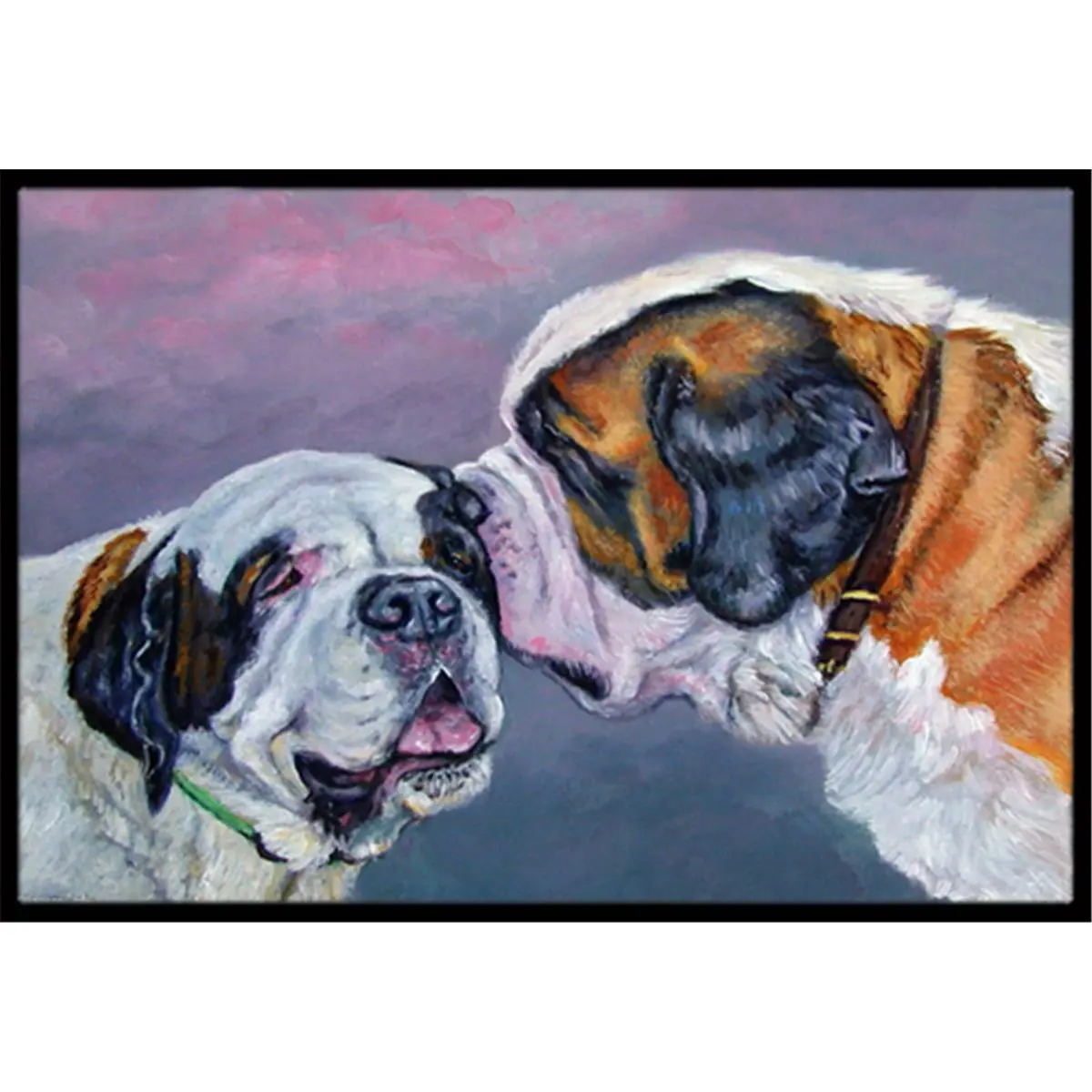 212 MAIN Carolines Treasures Saint Bernard Whisperear Decorative Area Rug - 18x27 in., Indoor/Outdoor Mat with Rubber Backing