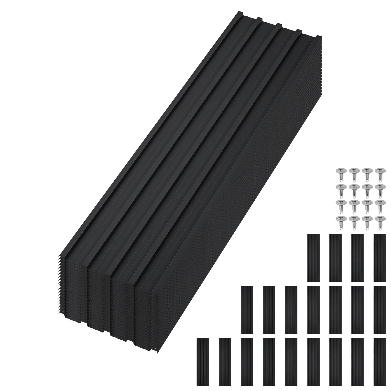 Corrugated Galvanized Steel Roofing Panels 20-Pack, Weatherproof Metal Roof & Siding Sheets, 42.52 x 16.77 Inch Heavy Duty Gray Panel for Patio, Gazebo, Garage, Stable & Outbuilding