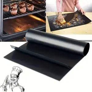 1/2pcs Oven Bottom Oven Liners, Non-stick Reusable Liners, Suitable For Electric Ovens, Gas Ovens, Toasters, Grills, Kitchen Accessories, Keep Ovens Clean, Fiberglass Baking Mat, Oven Mat, BBQ Accessories, Sheet Tray Liner, Sheet Pan Liner