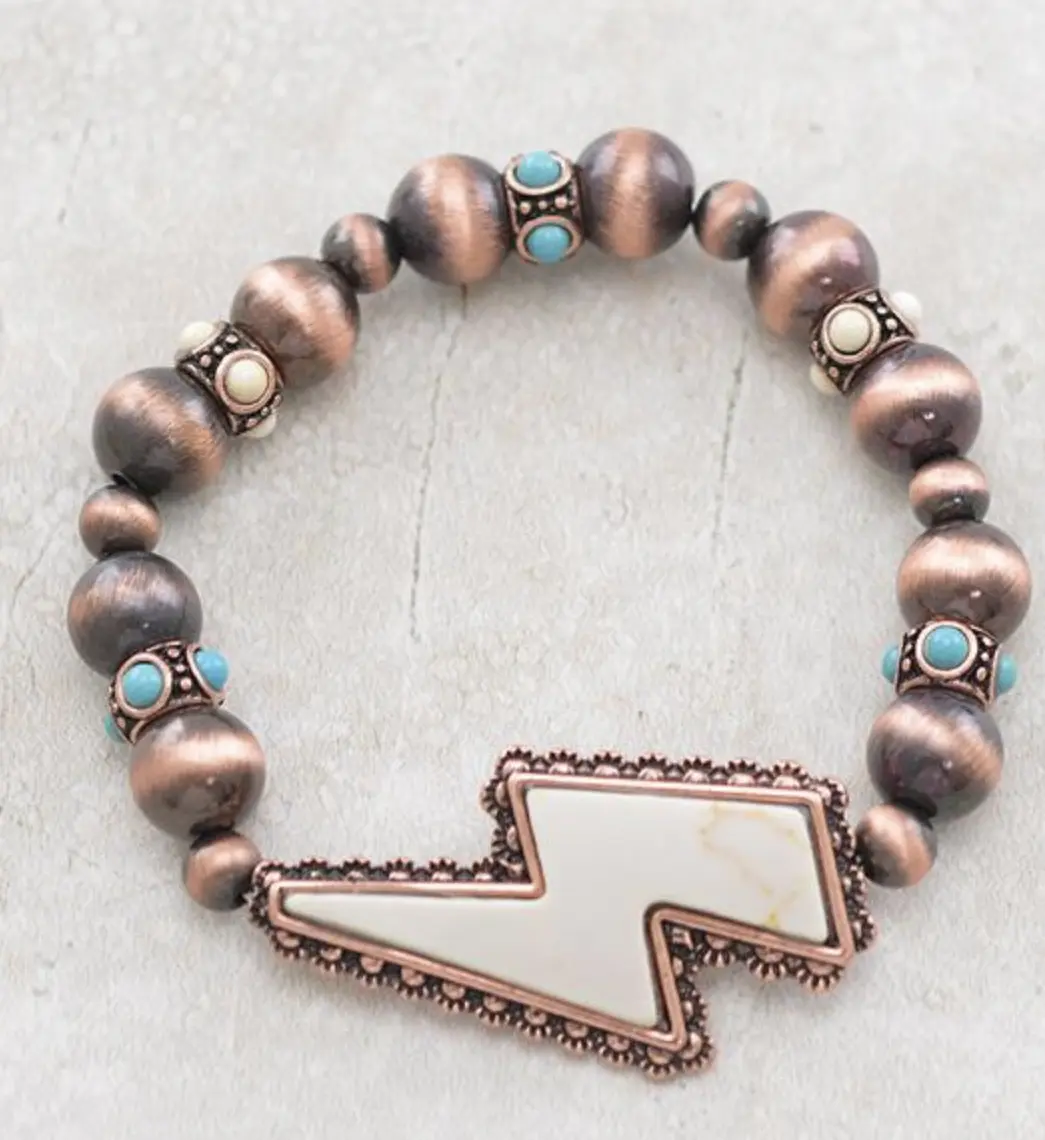 Western Lightning Bolt Navajo Style Bracelet