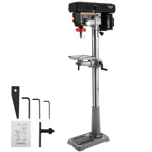 7.5A Variable Speed Benchtop Drill Press, Heavy Duty 5/8" Chuck Magnetic Drilling Machine with X-Laser & LED Light, 288-3084 RPM Metal Wood Bench Drill Press with Cast Iron Base for Garage Workshop