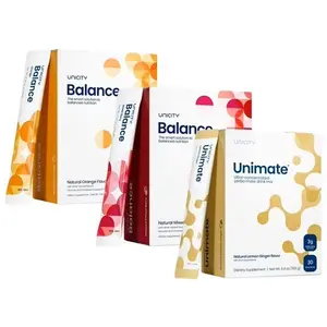 Unicity Feel Great Balance Drink Mix 3 Pack – Unicity Balance Mixed Berry and Natural Orange +Unimate Lemon Ginger (3 Boxes) (7.25g) 60 Stick Packs Edible