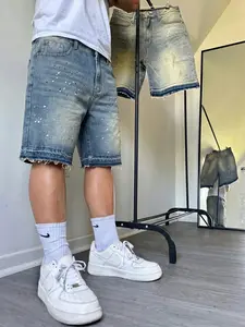 Loose Fit Denim Shorts, Wide Leg Five-Quarter Pants, Summer Cotton Jean Shorts, Hip-Hop Streetwear, Breathable Casual Daily Wear