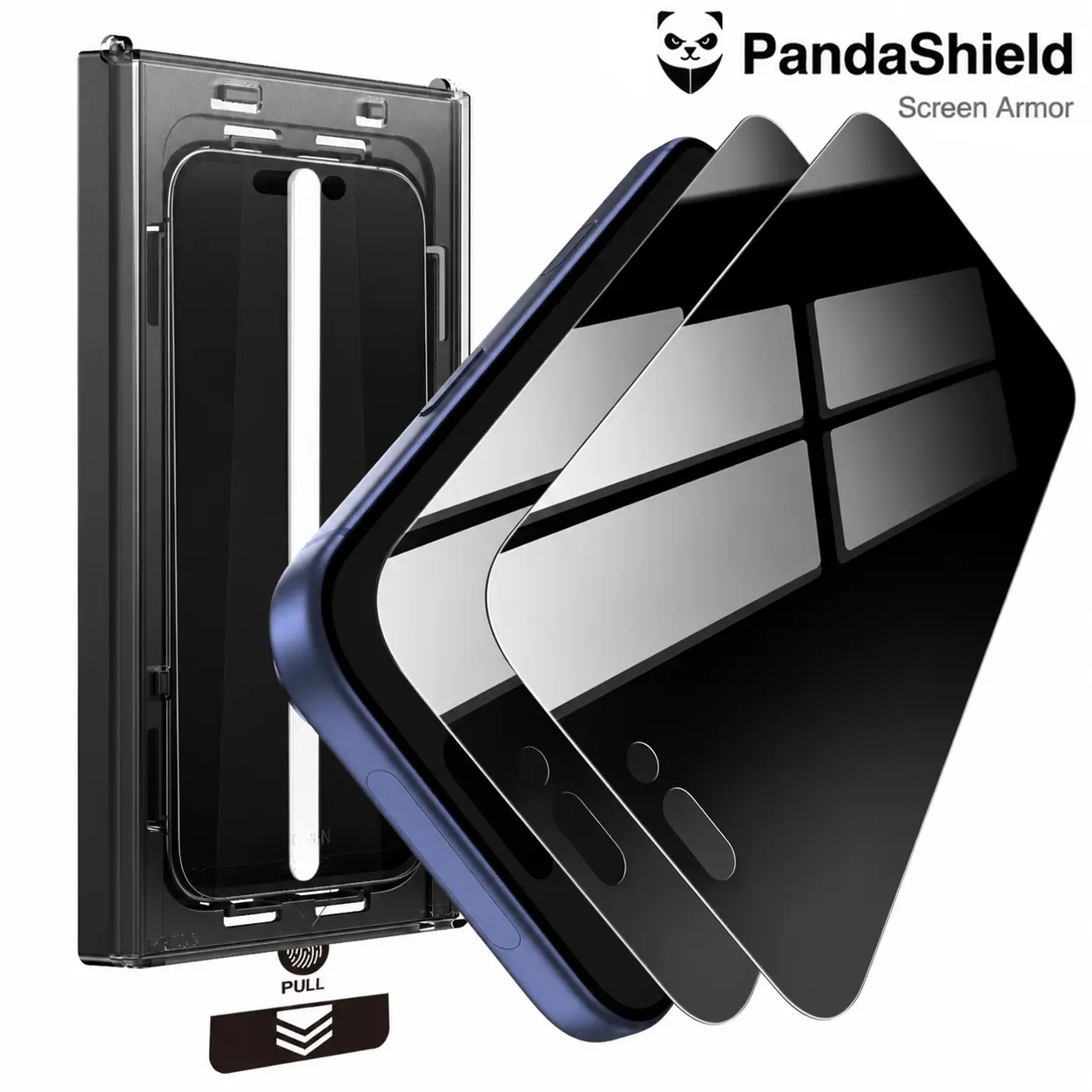 PandaShield 2PCS 25° Privacy Screen Protector for iPhone 18/17/16/15/14/13 Plus/Pro/Max - Anti-Peeping Design, Premium Upgraded Easy-Install Box, 9H Hardness, Full Coverage, fully protection  Screen Protector