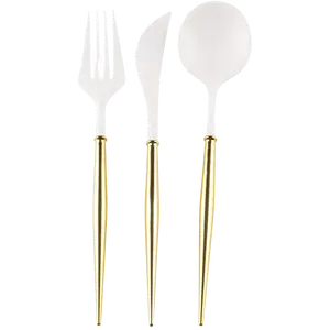 FANCY GOLD AND WHITE CUTLERY