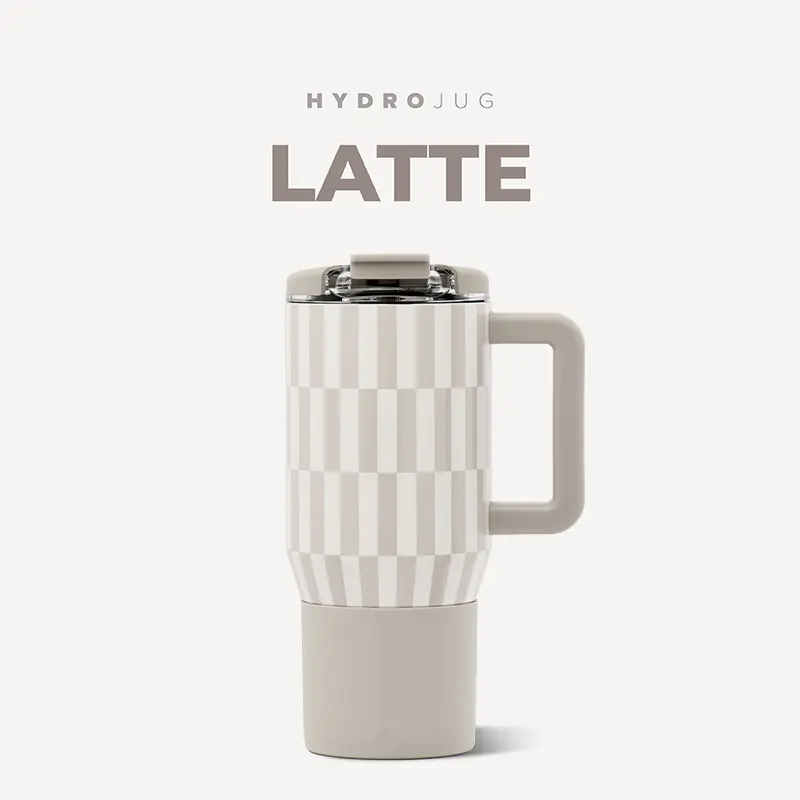 HydroJug Coffee Traveler 20 oz - Leak-Resistant, Ceramic-Lined Insulated Travel Coffee Mug for Hot or Cold Drinks with Flip Lid & Handle, Dishwasher Safe Coffee Tumbler