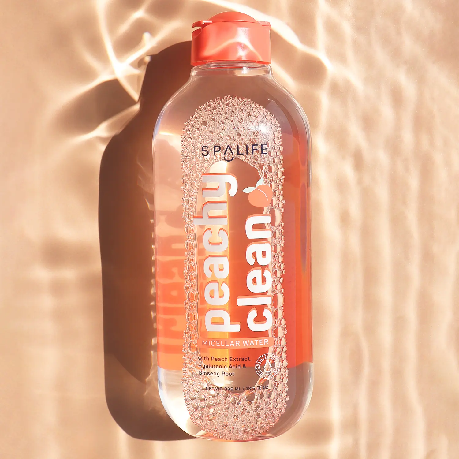 SpaLife Hydrating Micellar Water with Hyaluronic Acid, Peach Extract & Ginseng root