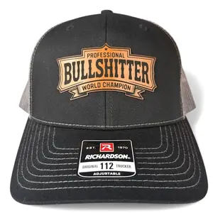 Professional Bullshitter Leather Patch Hat - Richardson 112 Trucker Cap
