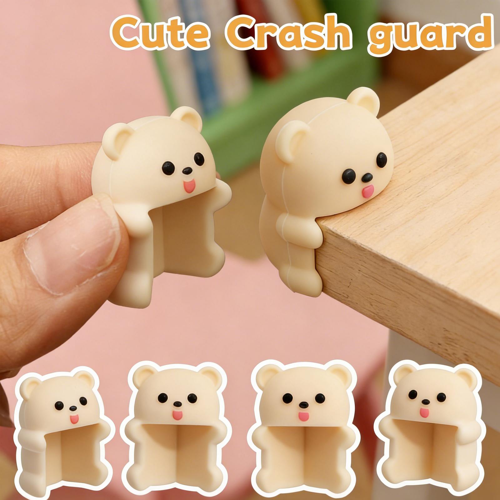 Bear-Shaped Baby Corner Protectors | Super-Thick PVC Cushions That Safeguard Little Ones from Sharp Furniture Edges | Perfect for Coffee Tables, Nightstands, Vanities & Sinks | Childproof Your Home with Cute Bear Style