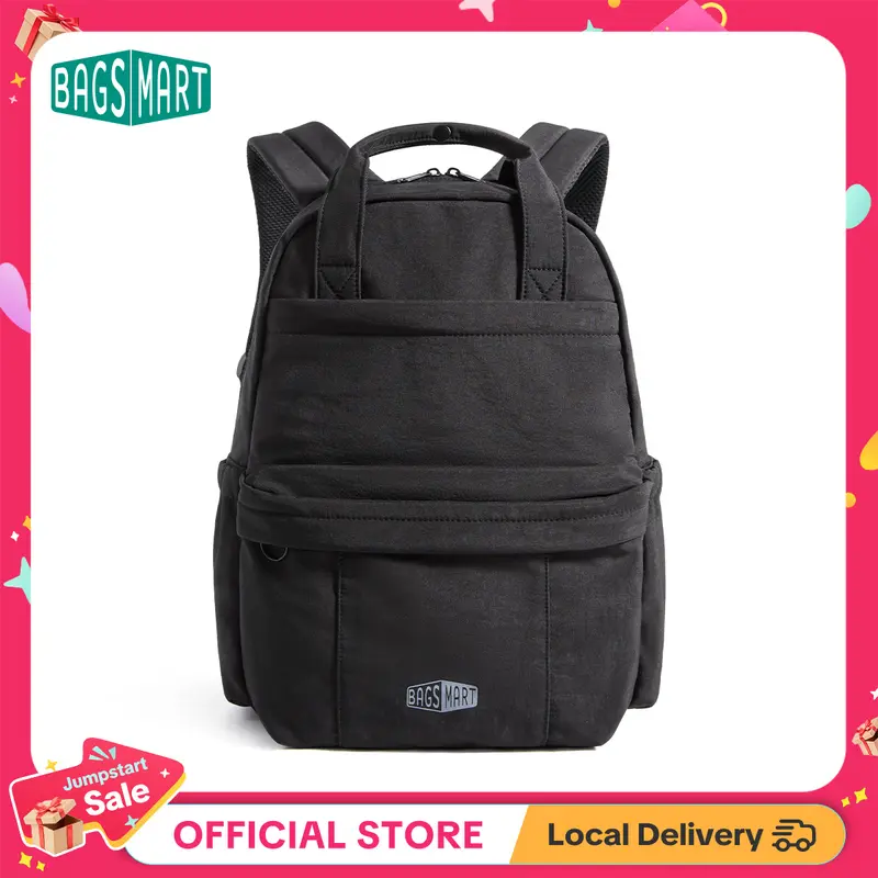 BAGSMART Chic 15.8L Waterproof Casual College Backpack Fits 14.3" Laptop & 40 oz Water Bottle Lightweight 0.84lbs Travel Backpack for Adults TikTokShopJumpstartSale