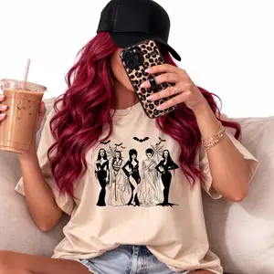 Addams Family Women Lineup T-Shirt | Morticia, Wednesday, Gomez, Cousin Itt, Spooky