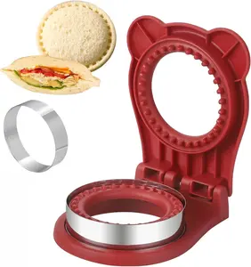 Rose Red Pocket Uncrustables Sandwich Maker, Easy Sandwich Cutter Sealer for Kids Bento Box and Homemade Snack DIY