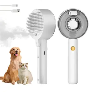 Cat Steam Brush,Cat Brushes for Indoor Cats, 4 In 1Spritz Spray Defur Comb, Cloud Care Shedding Control, Pet Grooming Brush for Long Short Hair Cats Dogs, Massage Clean Design Pet Steam Brushes