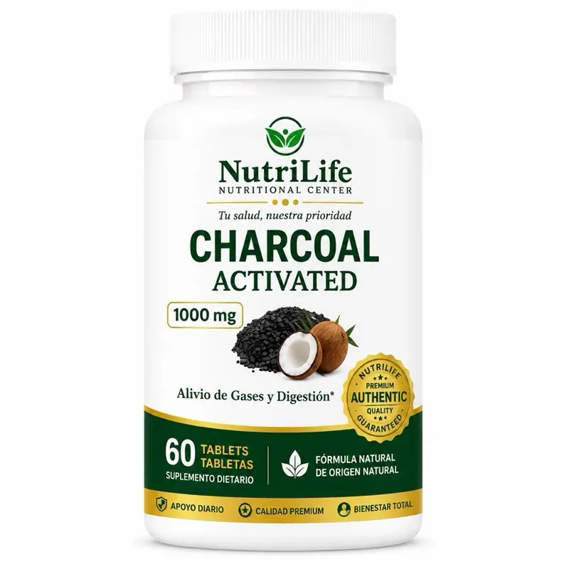 Activated Charcoal Dietary Tablets - Chemical-Free, No Preservatives Wellness Supplement for Detox Support, Digestive Health, and Odor Control