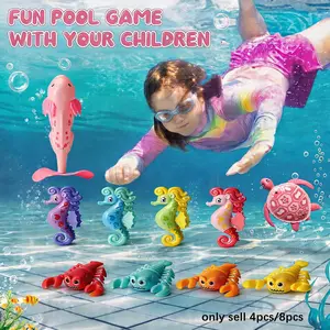 Summer Kids Pool Dive Toy Set, Turtle/lobster/sepia/crab/fish Shapes, Outdoor Beach/dive Pool Toy, Summer Party Toy for Boys Girls