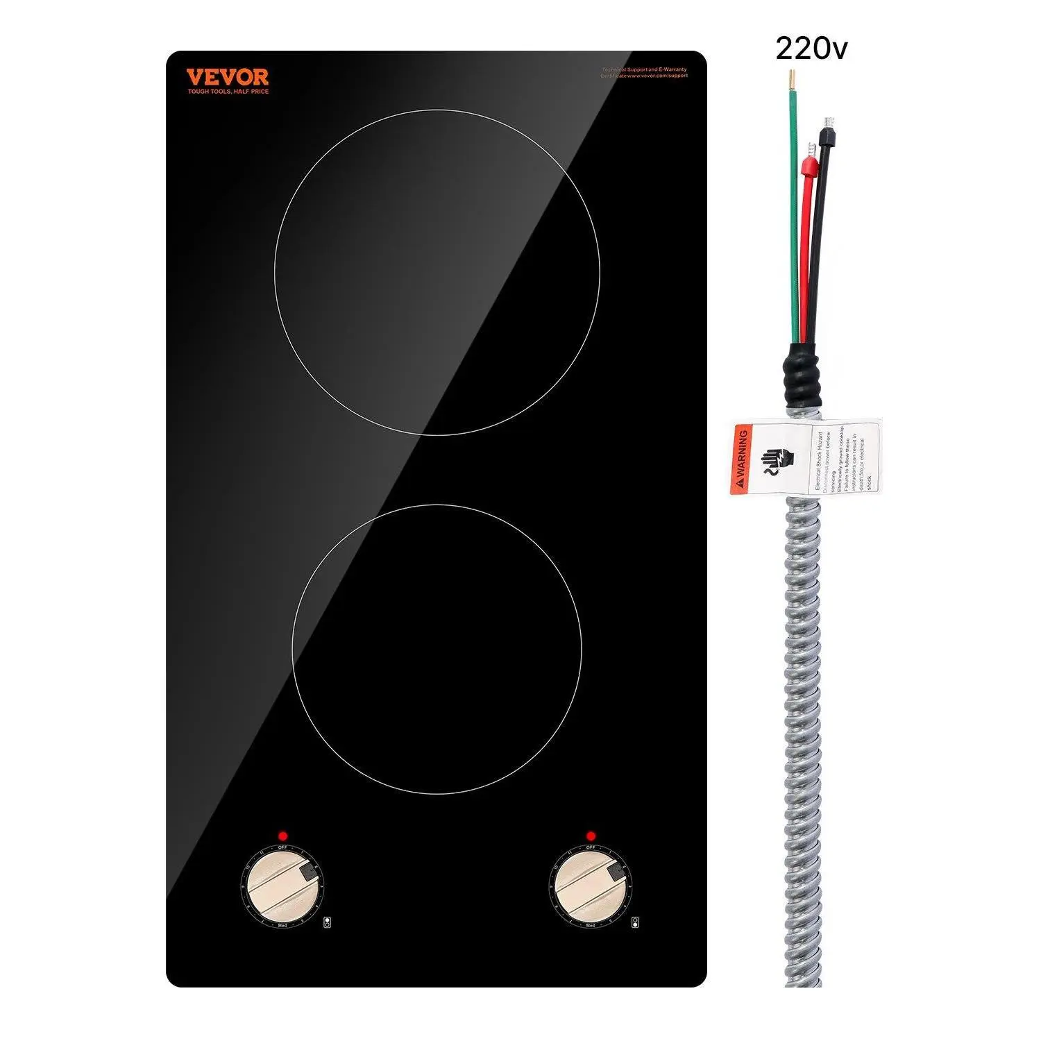 【Summerfinds】VEVOR 3500W 2 Burner Induction Cooktop Electric Countertop Burner Knob Control