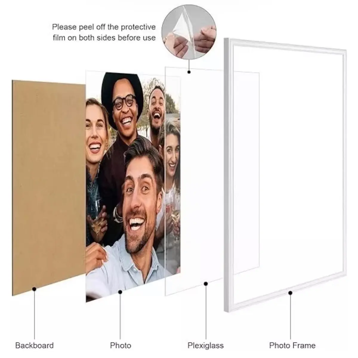 Modern Square White MDF Photo Frame Set (1 or 2 Packs) - 16x20 Size, Displays 14x14 Photos with Mat or 18x18 Artwork Without, Shatterproof Plexiglass HD Panel Front, Horizontal/Vertical Wall-Mountable, Flexible Design, Indoor Decoration Home Gift