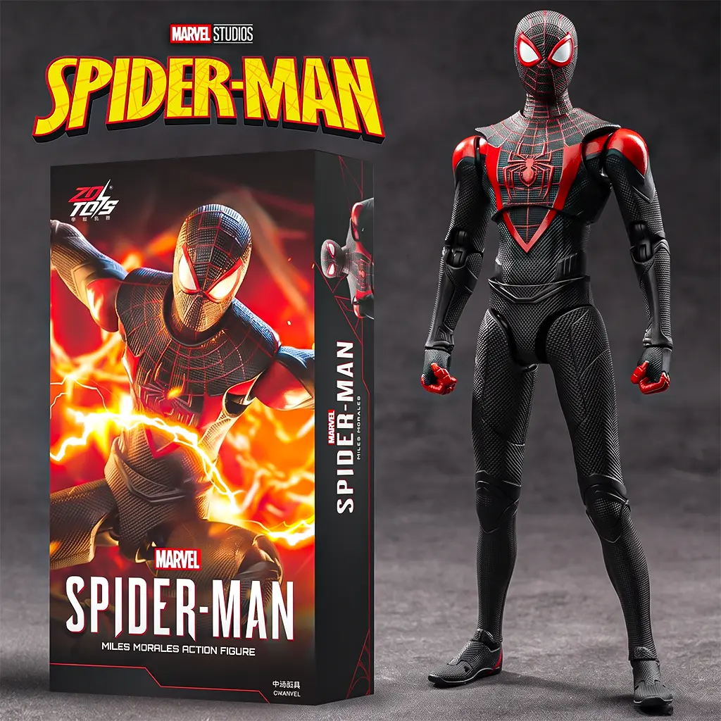Marvel Miles Morales Spider-Man 1/10-Scale Poseable Action Figure with Detailed Sculpting and Accessories