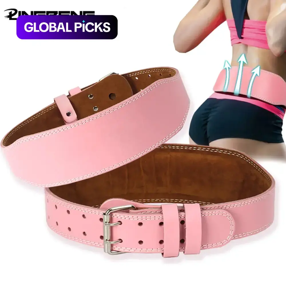 1 Count Adjustable Leather Weight Lifting Workout Fitness Belt for Women, Comfortable Strength Training Waist Trainer Support Belt for Squats & Heavy Lifting #GLOBAL PICKS