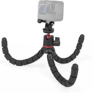 Flexible Mini Tripod Stand for iPhone, Multi-angle Portable Camera Tripod with Hidden Phone Holder Cold Shoe Mount For iPhone 13 12 Pro Max XS Max X 8, Travel Tripod, Phone Selfie Tripod, Video Recording Accessories