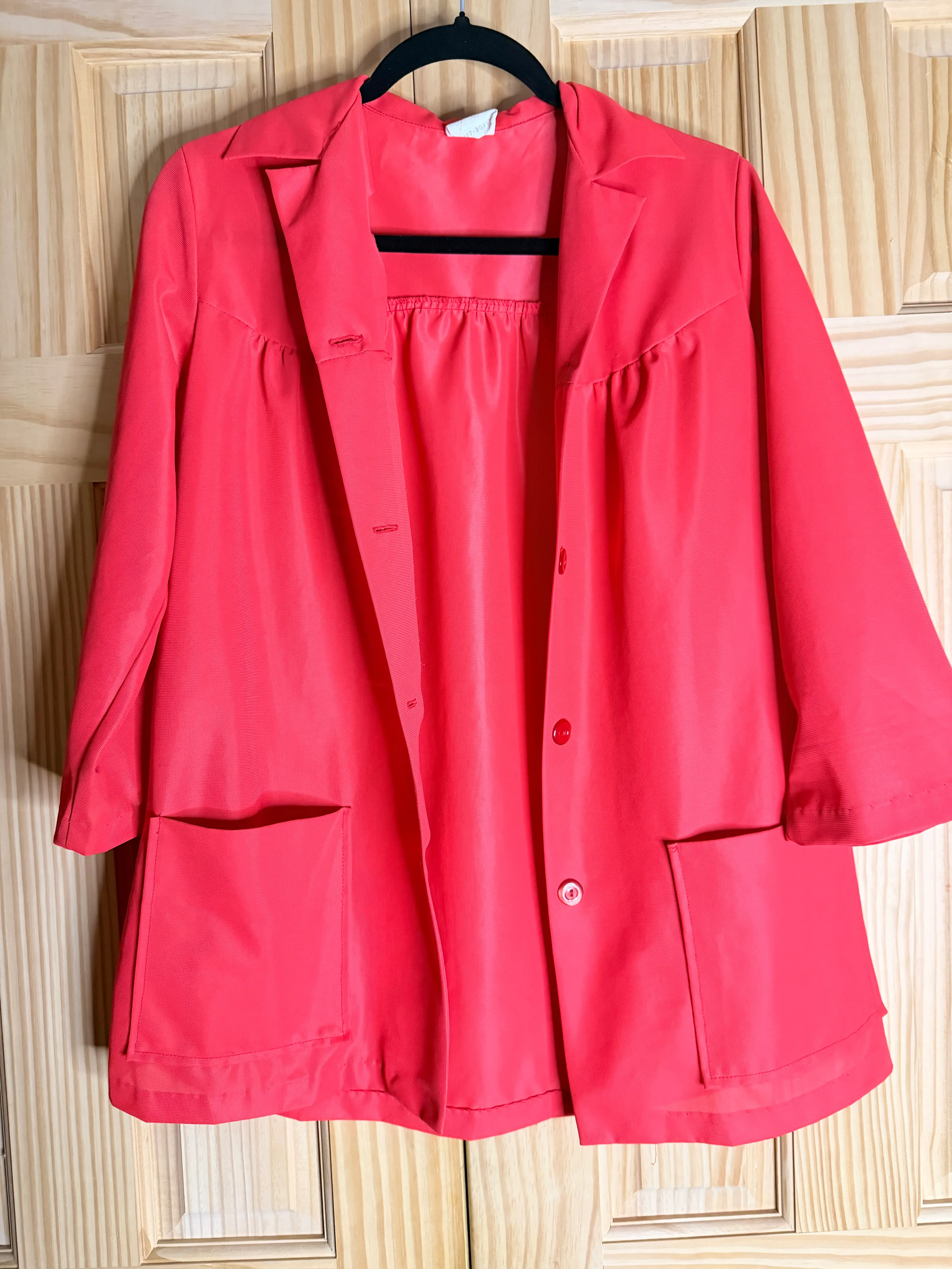 Vintage JCPenney Coral Open Front Jacket Women's Petite