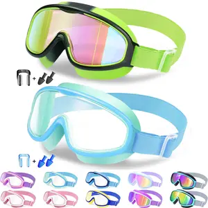 Vvinca Kids pool accessories-Goggles with Comfort Fabric Strap, Kids Swim Goggles Wide View Anti-Fog/UV No Leaking Swimming Goggles for 3-12 swimming goggles #TikTokShopBlackFriday