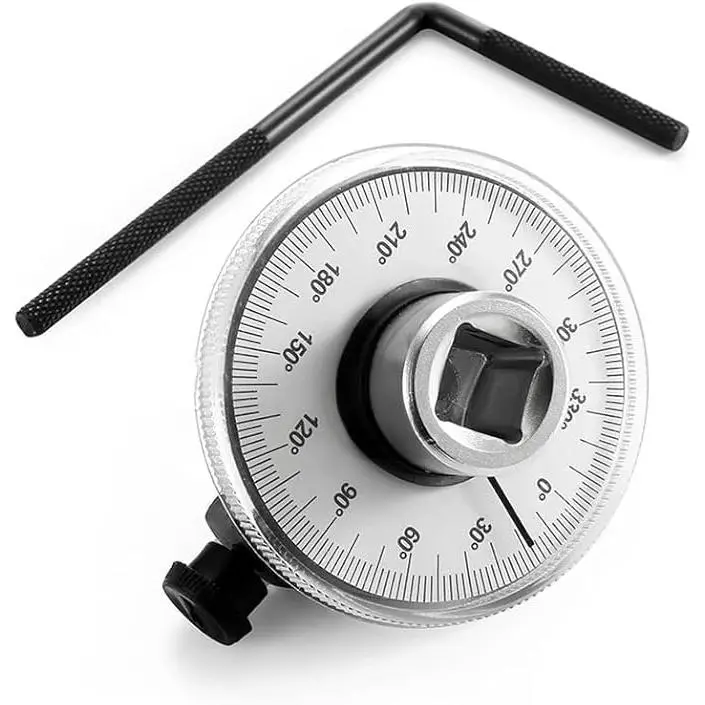 1/2 Inch Torque Wrench Angle Gauge Tool, 360° Adjustable 1/2" Drive Torque meter Wrench Set, Professional Measure Tool