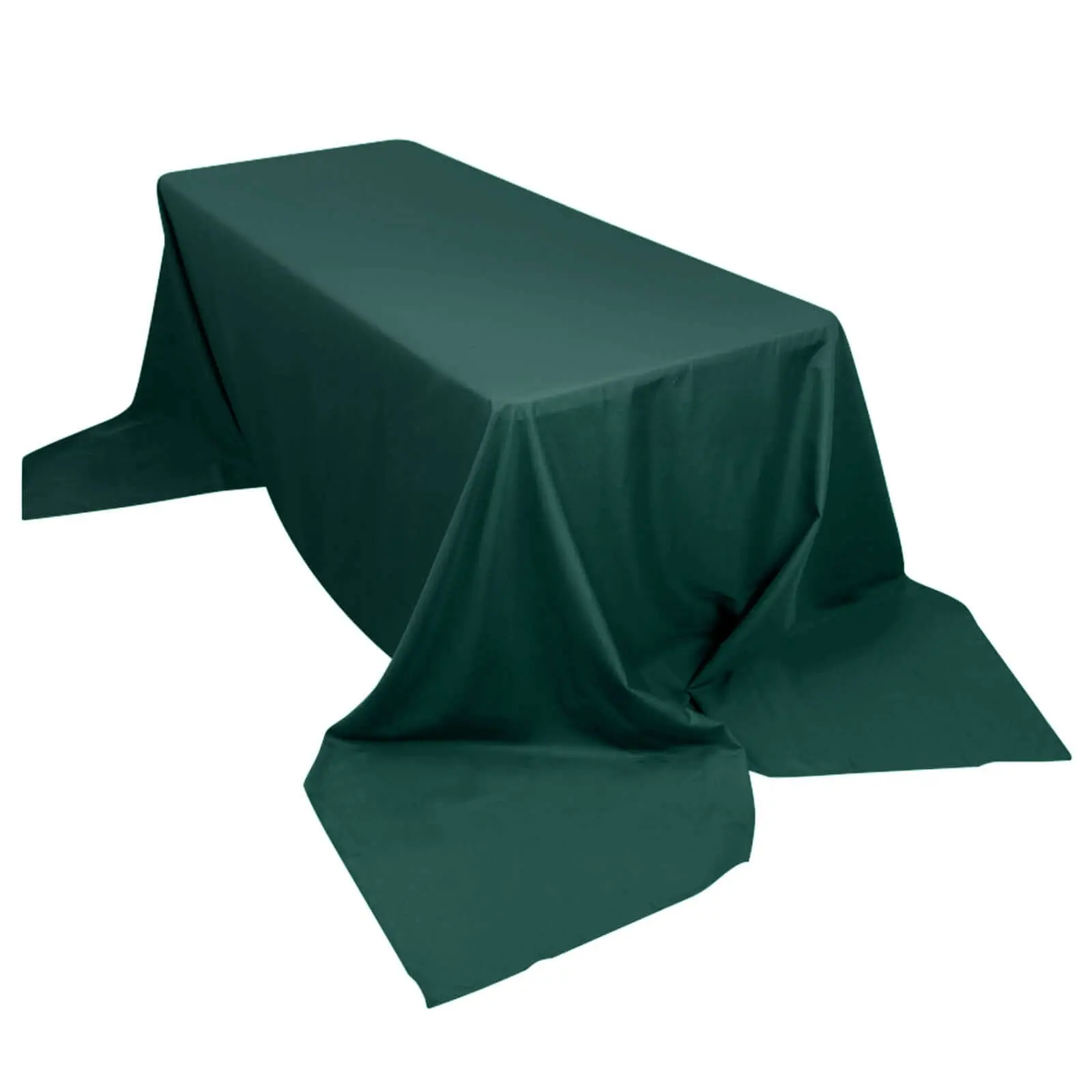Polyester Rectangle Tablecloth - 90"x156" Hunter Emerald Green, Seamless, Wrinkle-Resistant Table Cover for Convention Centers, Birthday, Wedding