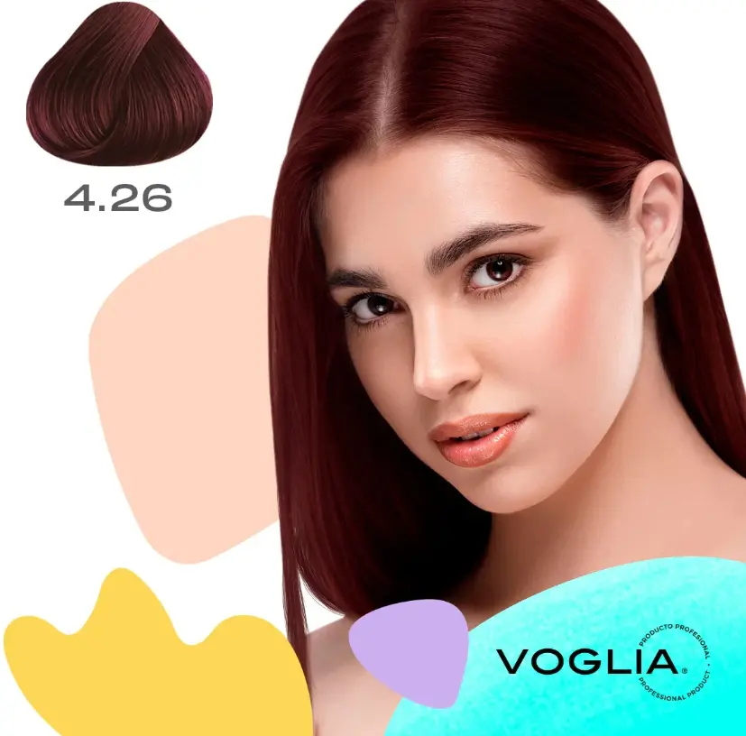Voglia Hair Color 4.26 Medium Red Iridescent Brown Hair Dye