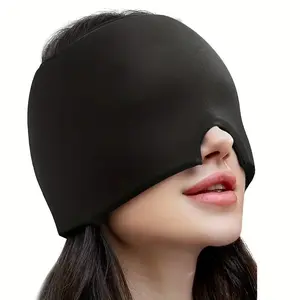 1 piece — Summer cooling relief — Migraine hat — Cooling gel headband and eye mask; the cold therapy cap helps relieve symptoms after a hangover, lightweight design for comfortable wear, breathable fabric — an ideal choice for migraine sufferers and healt