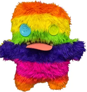 ZURU Fugglers Bigg Fuggs - Big Funny Ugly Monster Plush - 17 inches (Oogah Boogah (Rainbow Stripe))