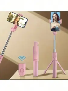 40 inch Extendable Mobile Selfie Stick with 360° Rotating Tripod & Wireless Remote Control for Live Streaming and Stable Smartphone Use