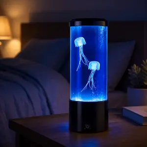 Jellyfish Lamp - 7 Color Changing LED Tank Aquarium Light, Mood Lamp for Home Office Bedroom Decor, Night Light for Relax/Sleep, Gift for Kids Teens Adults SummerVibes