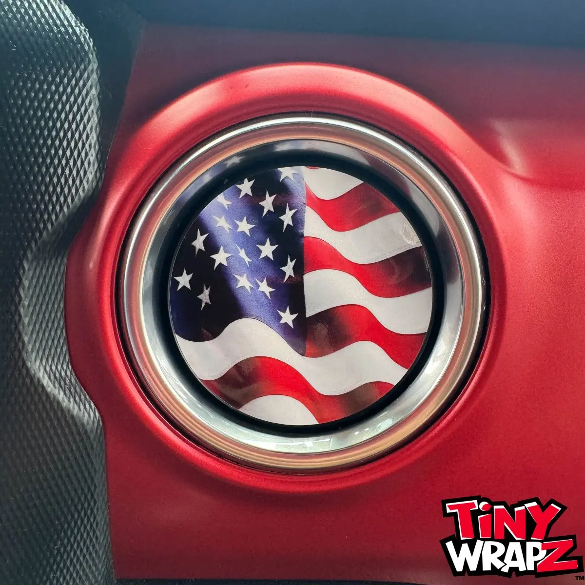 Jeep AC Vent "Waving American Flag" 4 x Decals Fits 2011-2026 Wrangler JK Wrangler JL Gladiator