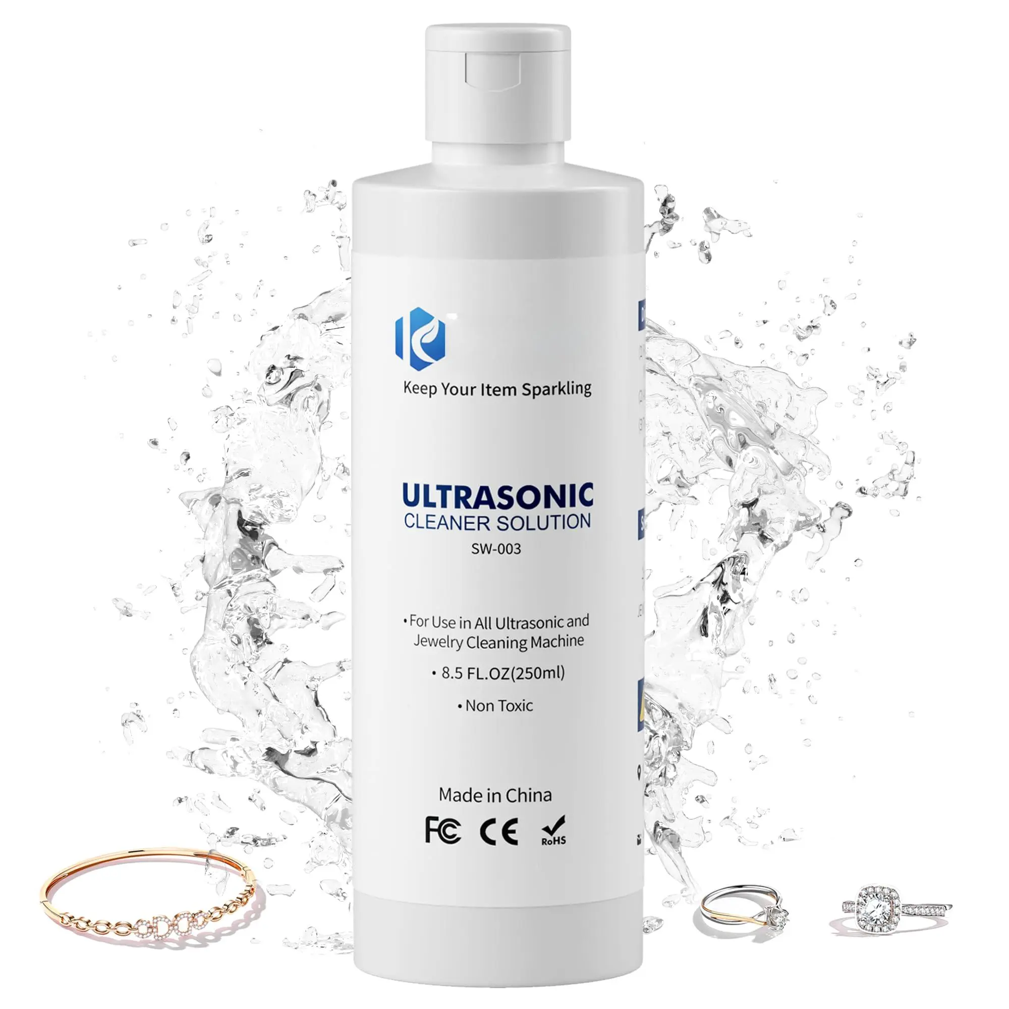 Sonic Cleaner - Effective Solution For Cleaning  And Eyeglasses Watch 8.5 Oz (250 Ml)
