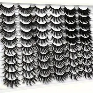 Mixed Styles False Eyelashes, Fluffy False Eyelashes, Multilayer Volumized Eye Makeup Strip Lashes for Lash Extensions, Women & Girls Three-dimensional Lash Cosmetic