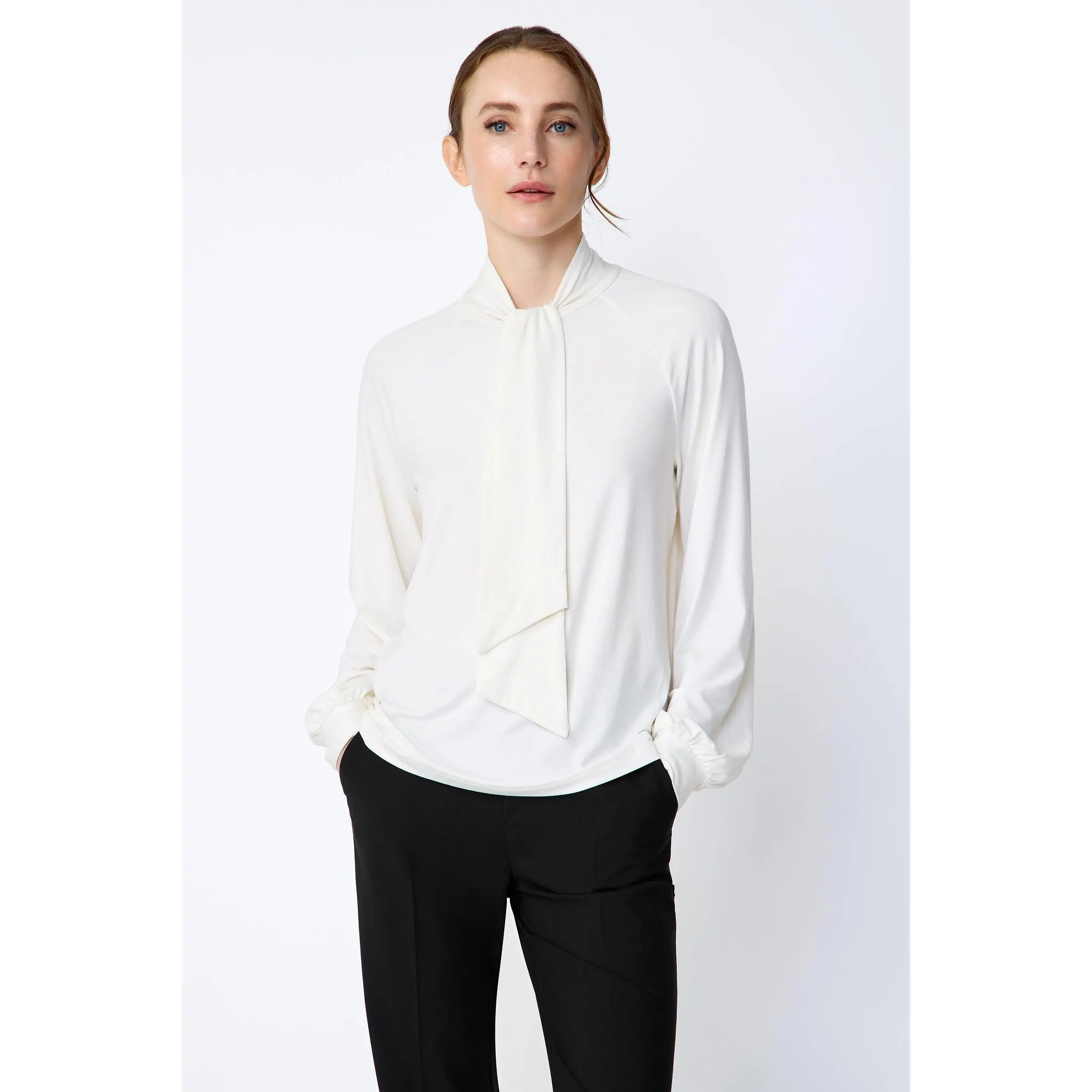 Cecilia Scarf Top Ivory