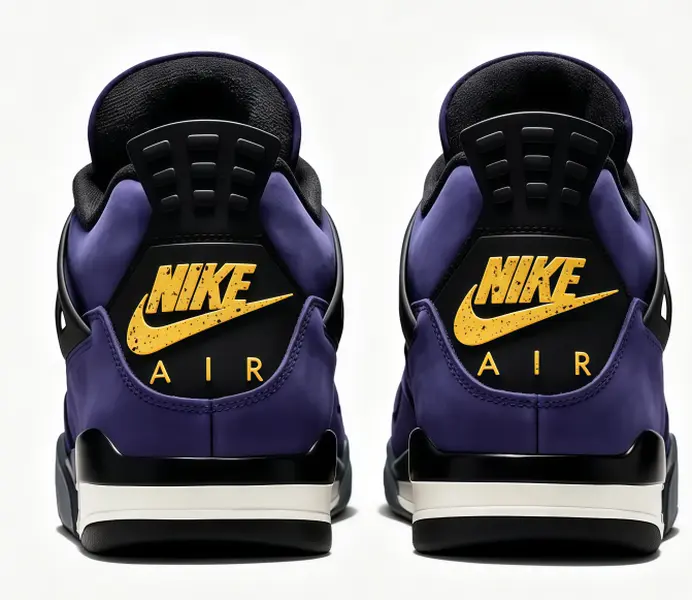 Air Jordan 4 Retro Lakeshow Imperial Purple High Top Sneakers, Unisex Classic Basketball Trainers Streetwear Shoes For Men Women