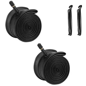 2 Pack 24 Inch Bike Inner Tubes 24 x 1.75/1.95/2.0/2.10/2.125 Bicycle Replacement Butyl Rubber Inner Tube with Air Tightness and AV32mm Schrader Valve for 24'' Mountain Cruiser and City Bikes