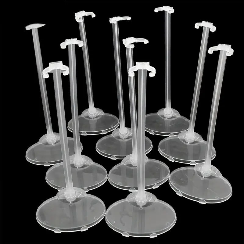 10Pcs Display Stand, Transparent Plastic Card Waist Support Stand, Doll Standing Support Stand Display Stand, For Home Room Desk Office Decor, Diy Decoration, Craft Supplies, Diy Products