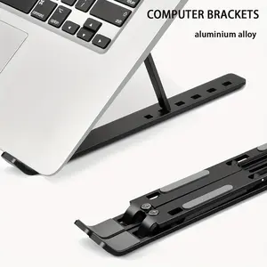 Adjustable Laptop Stand, Aluminum Alloy Foldable Computer Riser, Fits 10-15.6 Inches, 6 Adjustable Angles, Ergonomic Design, Includes Storage Bag, Computer Peripherals