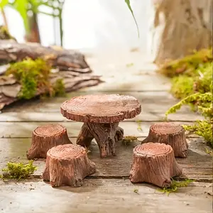5pc miniature garden accessories, tables and chairs, decoration kit, figurine, landscape accessories, plant house decoration, Garden Sculptures Statues