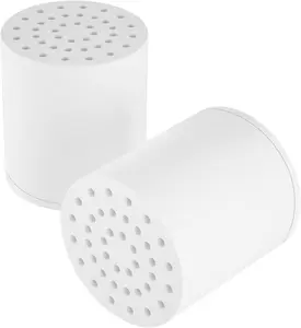 20-Stages Shower Filter Replacement Cartridges - Universal Fit for Most Shower Head Filters, Reduces Chlorine & Chemicals, pH Balanced Water for Soft Skin & Healthy Hair（2-Pack）